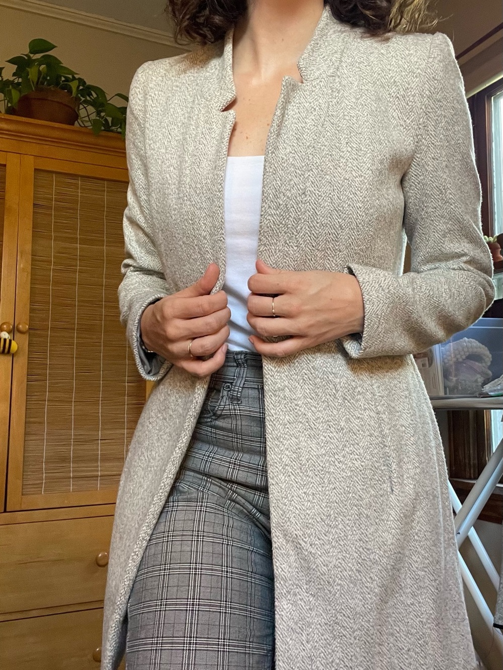 Zara Grey Tailored Trench Coat